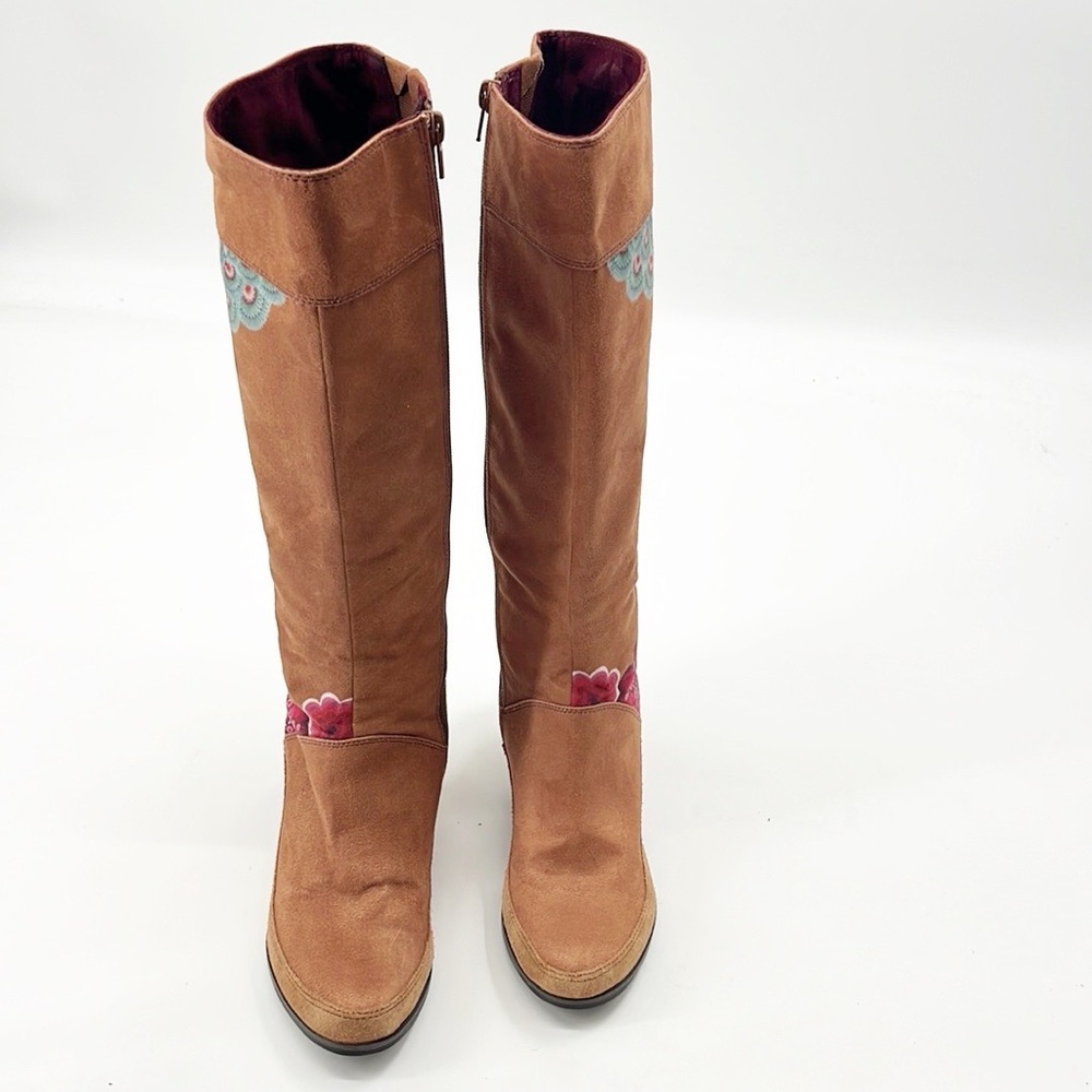 Desigual ESTHER High Shaft High Heel Boots, EU 37 US 6.5, Brown Floral - Picture 4 of 15